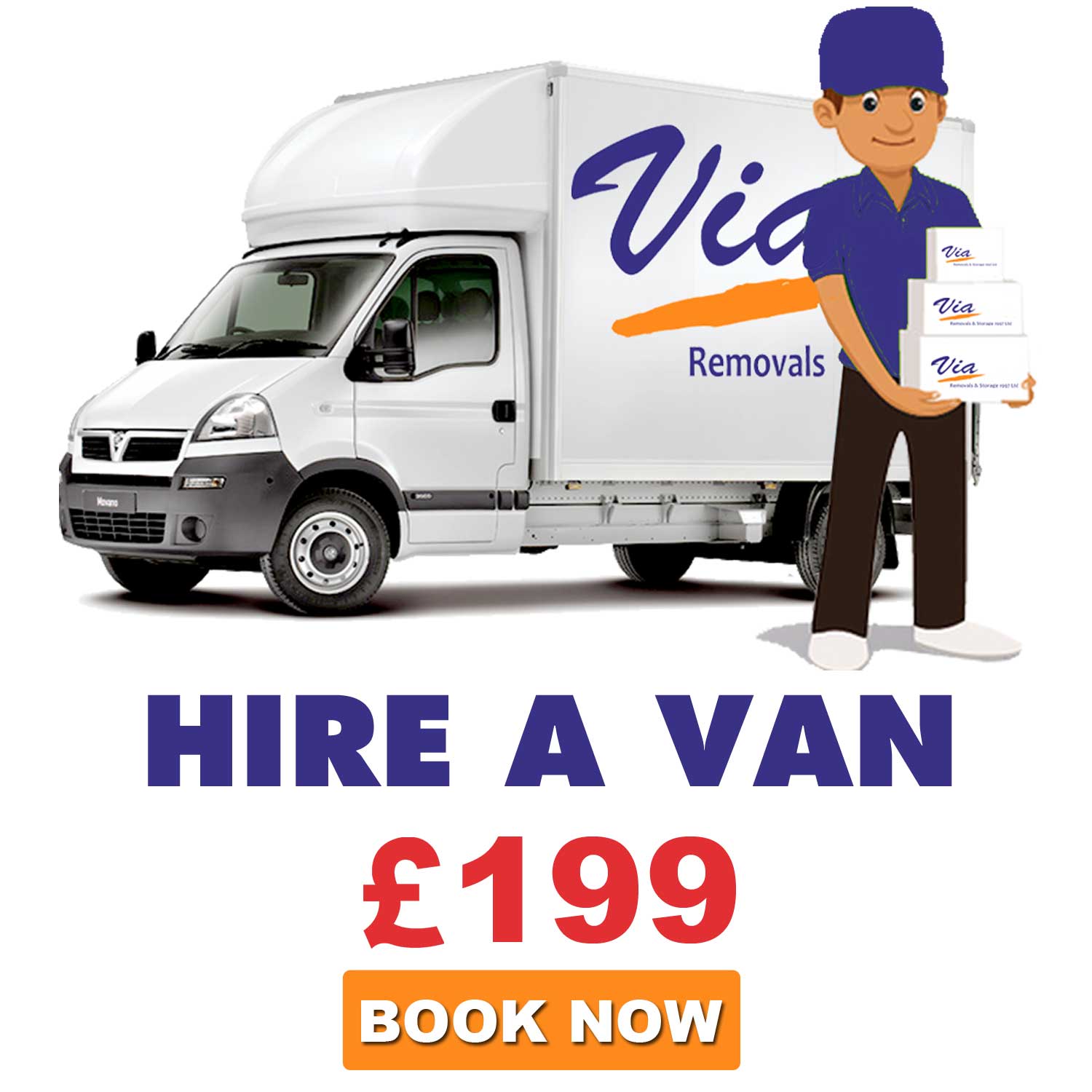 Hire a Van for Moving House 10 Hours for £199 Via Removals Van Hire